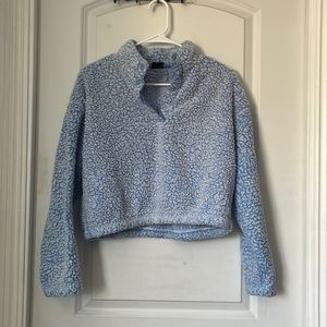 Blue fluffy sweater